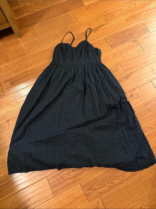 a new day Dresses & Skirts - a new day Black Eyelet Spaghetti Strap Midi Dress